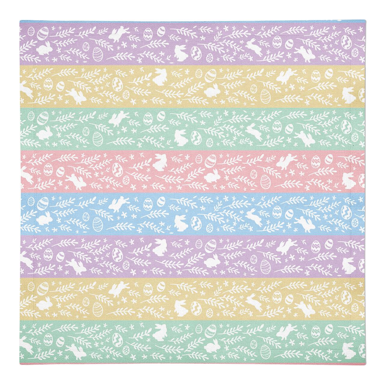 Botanical Bunny Stripes 10" x 10" Cotton Twill Napkin